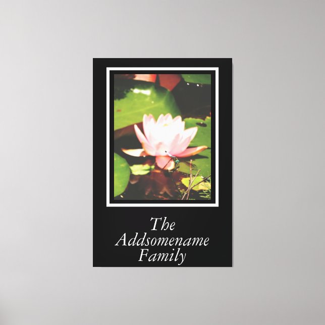 Elegant Modern Black Photo Family Blommigt-skript Canvastryck (Framsida)