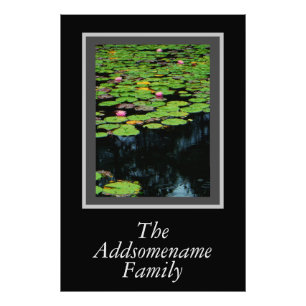 Elegant Modern Black Photo Family Blommigt-skript Fototryck