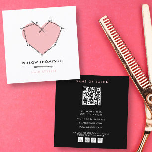 Elegant Modern Black Rosa Bobby Stift Hair Fyrkantigt Visitkort