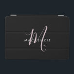 Elegant Modern Black  Rosa Script Monogram iPad Mini Skydd<br><div class="desc">Elegant Modern Black  Rosa Script Monogram iPad Mini Cover. Ett monogram för  skript för Rosa i elegant kombinerat med ett rent,  vitt smekif-teckensnitt gör att contemporaryn ser ut.</div>