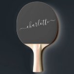 Elegant Modern Black Script Namn Personlig Pingisracket<br><div class="desc">Elegant Svart och vitt skript Namn Personlig Ping Pong Paddle</div>