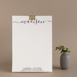 Elegant Modern Black Typography Monogram Mail Brevhuvud