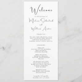 Elegant Modern Black & White Bröllop Program