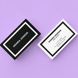 Elegant Modern Black & White-Professionell Visitkort