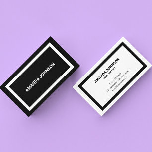 Elegant Modern Black & White-Professionell Visitkort