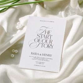 Elegant Modern Black & White Wedding Inbjudningar