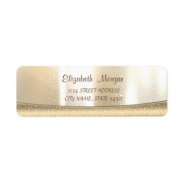 Elegant,Modern ,Blank, Guld Adressetikett Returadress Etikett (Framsidan)