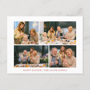 elegant Modern Blating Påsk-familj Fyra foto Helg Vykort