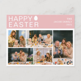 Elegant Modern Blating Påsk-familjens fem foto Helg Vykort