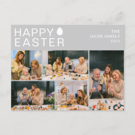 Elegant Modern Blating Påsk-familjens fem foto Helg Vykort