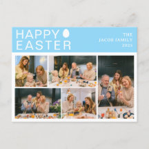 Elegant Modern Blating Påsk-familjens fem foto