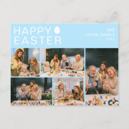 Elegant Modern Blating Påsk-familjens fem foto Helg Vykort