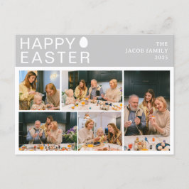 Elegant Modern Blating Påsk-familjens fem foto Helg Vykort