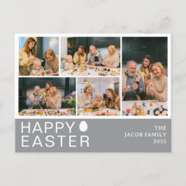 Elegant Modern Blating Påsk-familjens fem foto Helg Vykort