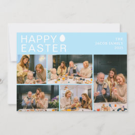 Elegant Modern Blating Påsk-familjens fem foto Julkort