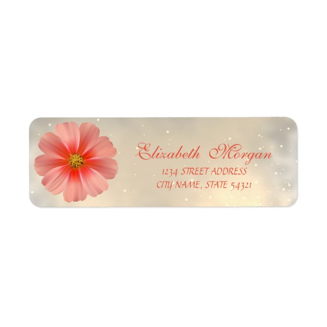 Elegant Modern Blomma  Adress Returadress Etikett (Framsidan)