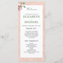 Elegant Modern Blommig Chic Bröllop Välkommen Program