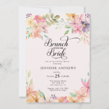 Elegant Modern Blommig Klassisk Bröllopsdusch Brun