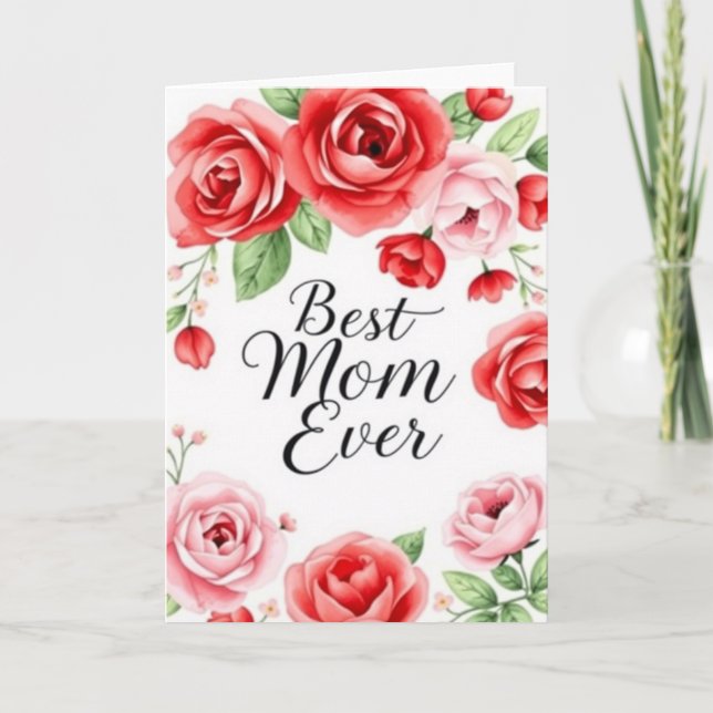 Elegant Modern Blommig Morsdagskort Kort (Framsida)