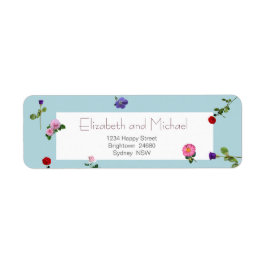 Elegant Modern Blommigt Enkel Returadress Returadress Etikett