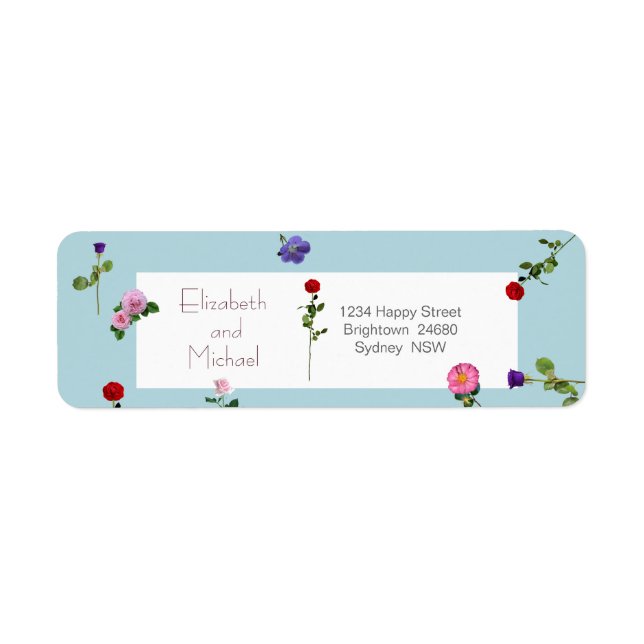Elegant Modern Blommigt Enkel Returadress Returadress Etikett (Framsidan)