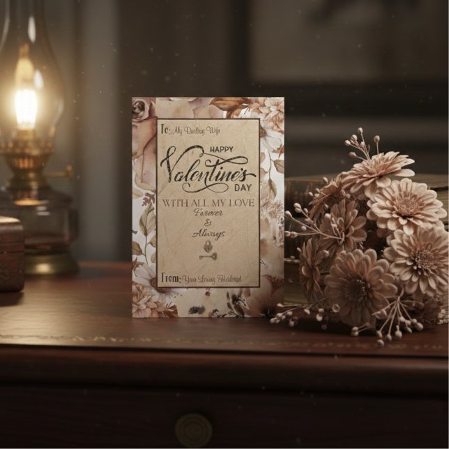 Elegant Modern Blommigt Glad Alla hjärtans dag Julkort (Skapare uppladdad)