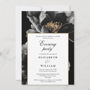 Elegant Modern Blommigt i kväll Party Bröllop Inbjudningar