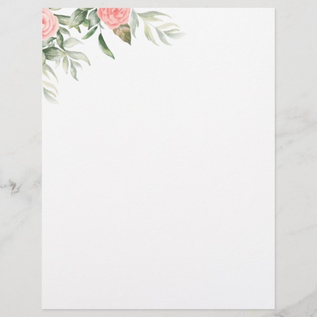 Elegant Modern Blommigt Letterhead Brevhuvud (Framsida)