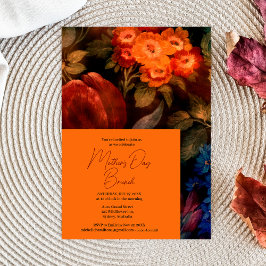 Elegant Modern Blommigt Orange Mors dag brunch Inbjudningar