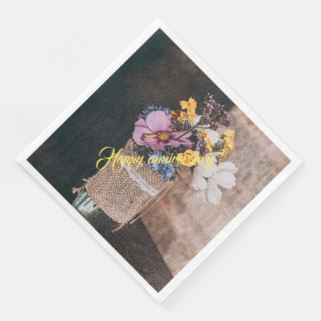 Elegant Modern Blommigt Pappersservett (Hörn)
