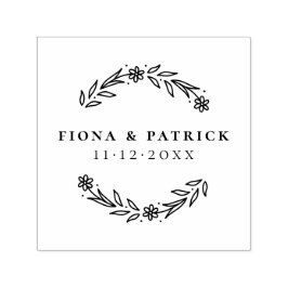 Elegant Modern Blommigt Utandningsdatum för Namn o Självfärgande Stämpel