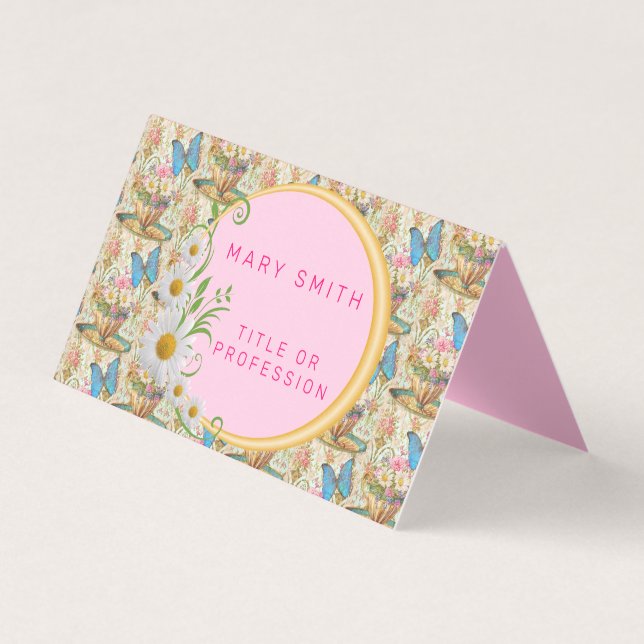 Elegant Modern Blommigt Visitkort (Framsida)