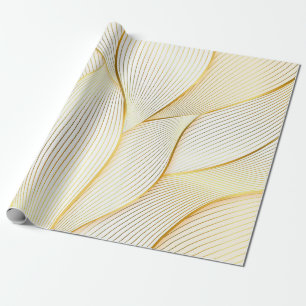 Elegant Modern Blommigt White Line Collection Guld Presentpapper