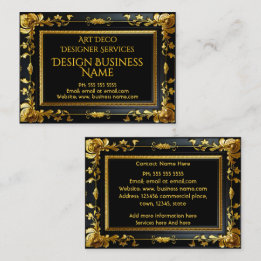 Elegant modern blomster guld svart utsmyckad visitkort