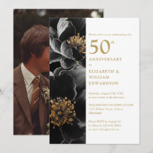 Elegant modern blomstergivare 50-årsjubileumsfoto