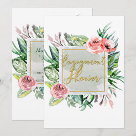 Elegant modern blomsterinspirerad bröllopsdusch-in inbjudningar
