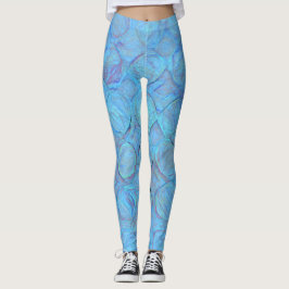 Elegant Modern Blue Abstrakt Geometric Leggings