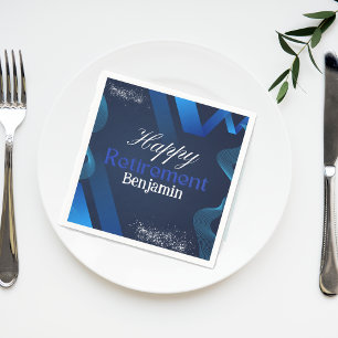 Elegant Modern Blue and White Lycklig Pension Pappersservett