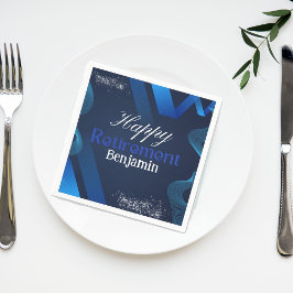 Elegant Modern Blue and White Lycklig Pension Pappersservett