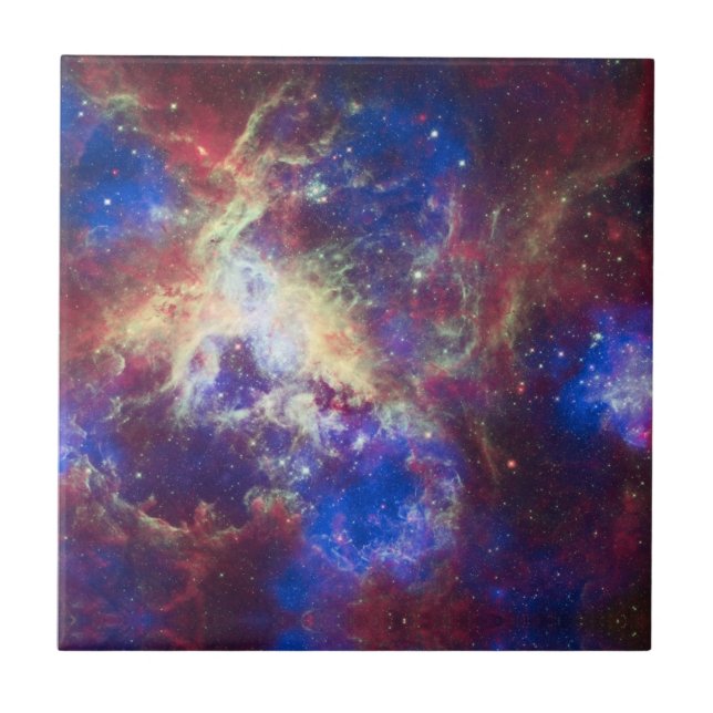 Elegant Modern Blue Black Space liggande Kakelplatta (Framsidan)