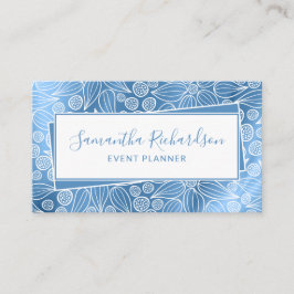 Elegant Modern Blue Girly Visitkort