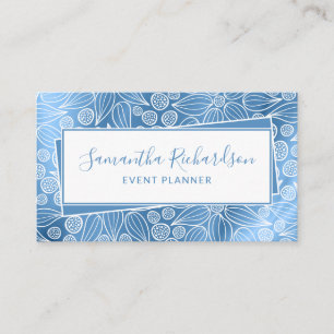 Elegant Modern Blue Girly Visitkort