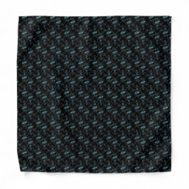 Elegant Modern Blue Hearts och Nycklar Mönster | Bandana