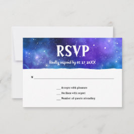 Elegant Modern Blue Lila Galaxy Fladdermus Pub Mit OSA Kort