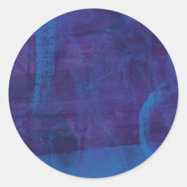 Elegant Modern Blue- och Lila Spler-målning Runt Klistermärke
