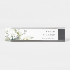 Elegant Modern Boho Abstrakt Grönt White Blommigt