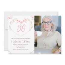 Elegant Modern Boho Blommig Foto 96-årsdag