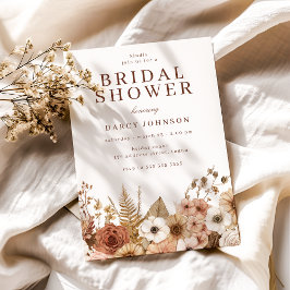 Elegant Modern Boho Floral Bridal Shower Inbjudningar