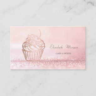 Elegant Modern Bokeh Tårta Godis, Cupcake Visitkort