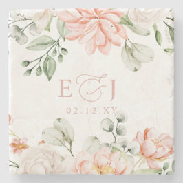 Elegant Modern Botanical Blush Pink Floral Wedding Stenunderlägg